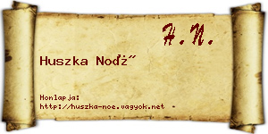Huszka Noé névjegykártya